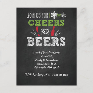 Cheers and Craft beer Holiday Party Invitation. Invitation