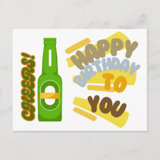 Cheers and Happy Birthday Postcard