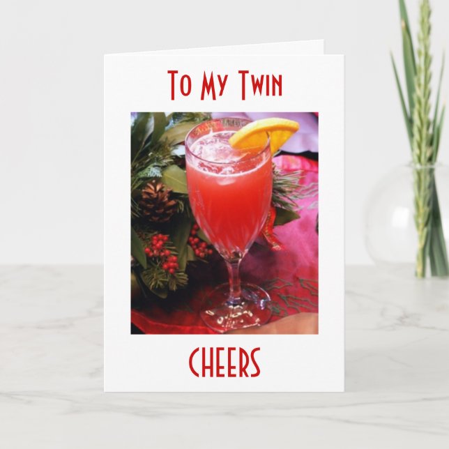 CHEERS AND LOVE ***TWIN** THIS CHRISTMAS HOLIDAY CARD (Front)