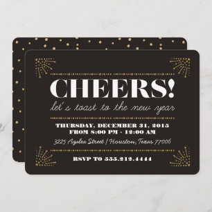 Cheers! Art Deco Fancy New Years Eve Party Invitation