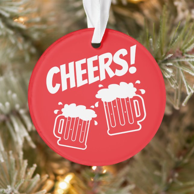 Cheers beer jugs custom Christmas tree ornament (Tree)