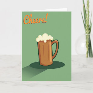 Cheers Beer Mug Graphic Art Card