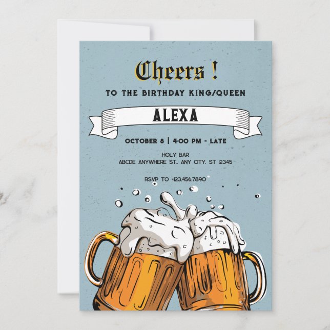 Cheers Beer Mug Retro  Invitation (Front)