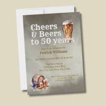 Cheers Beers 50 Years Black Smokey Men's Birthday