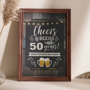 Cheers & Beers 50th Welcome Sign 20x30