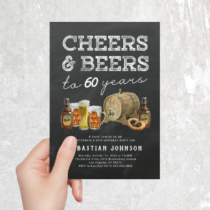 Cheers & Beers 60th Birthday Party Invitation