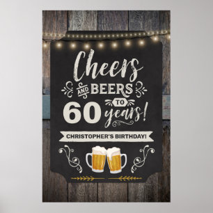Cheers & Beers 60th Welcome Sign 20x30