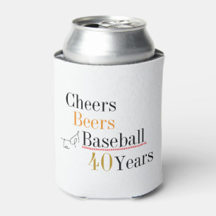 Cheers Beers and Baseball 40th Birthday Party Can Cooler