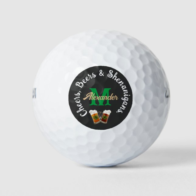 Cheers Beers and Shenanigans Irish Drinking   Golf Balls (Front)