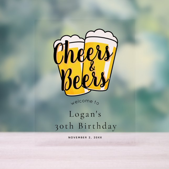 Cheers & Beers Beige Anniversaire Bienvenue (Neutre)