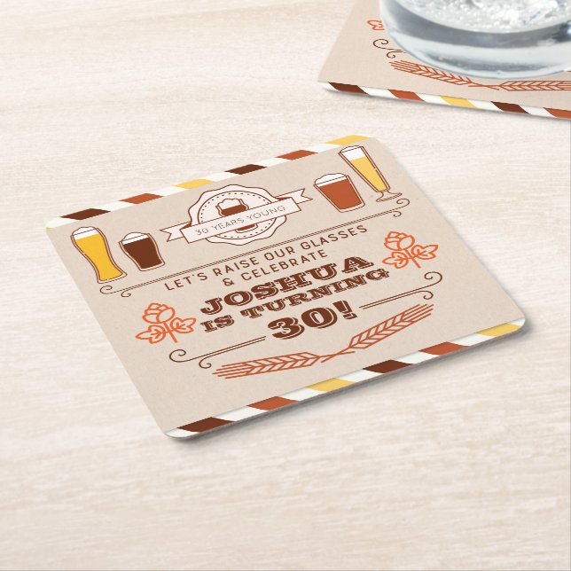 Cheers & Beers Birthday Coasters (Angled)
