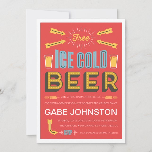 Cheers & Beers Birthday Invitation (Front)
