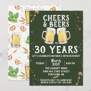 Cheers & Beers Birthday Party Invitation