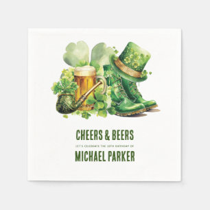 Cheers Beers Birthday St Patrick's Day Custom Napkin