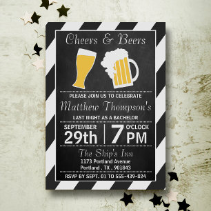 Cheers & Beers Chalkboard Bachelor Party Invitation