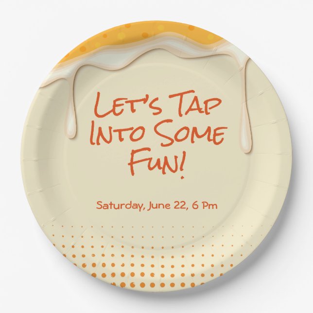 Cheers & Beers – Festive Invitations for Beer Love Paper Plate (Front)