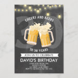 Cheers & Beers Man Birthday Chalkboard Jar Lights Invitation<br><div class="desc">Cheers & Beers Man Birthday Chalkboard Jar Lights</div>