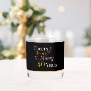 Cheers Beers Merry 40th Christmas Birthday Party Whiskey Glass