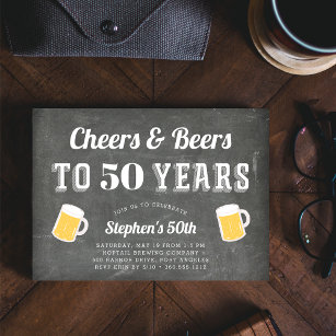 Cheers & Beers Milestone Birthday Party Invitation