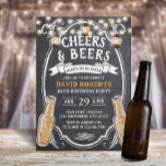 Cheers & Beers Rustic Chalkboard 40th Birthday Invitation<br><div class="desc">Cheers & Beers Rustic Chalkboard 40th Birthday Invitations.</div>