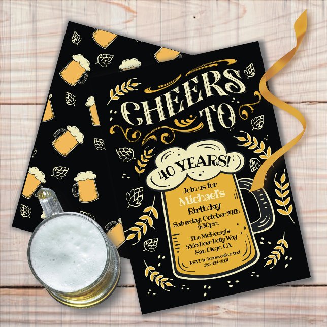 Cheers Birthday Beer Mug Invitation (Creator Uploaded)