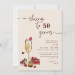 Cheers Birthday Party Gold Champagne Glass  Invitation<br><div class="desc">Elegant calligraphy any age birthday party sweets and gold champagne glass invitation.</div>