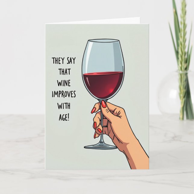 Cheers Birthday Red Nails Card (Front)