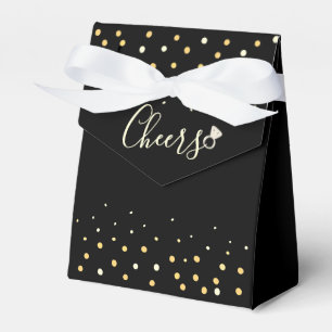 Cheers Black and Gold Bachelorette Party Custom Favor Box