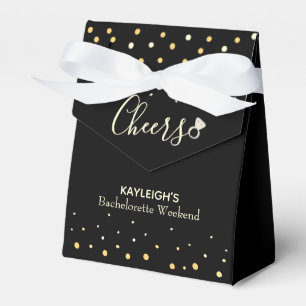 Cheers Black and Gold Bachelorette Weekend  Favor Box
