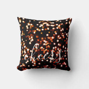 Cheers Brownish Sparkling Throw Pillow