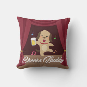 Cheers Buddy – Party Pup Throw Pillow