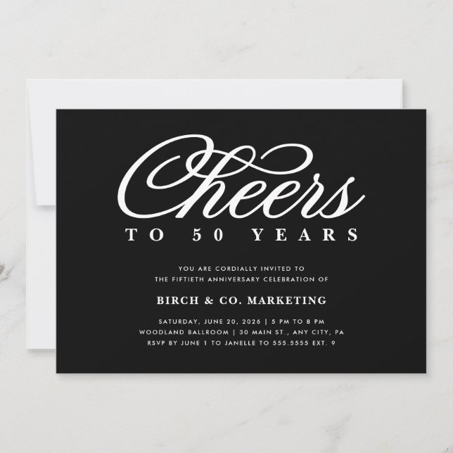 Cheers Business Anniversary Invitation (Front)