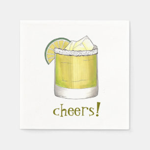 Cheers! Celebration Margarita Cocktail Party Drink Napkin