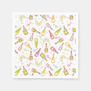 cheers champagne flutes celebration Paper Napkin