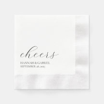 Cheers! Clean & Modern Wedding Napkins