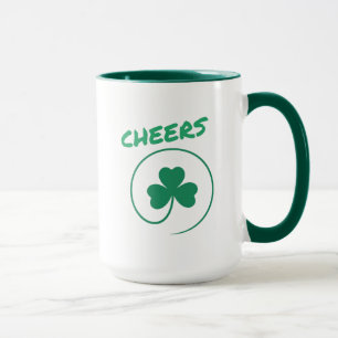 Cheers Clover Shamrock Irish Green St Patricks Day Mug