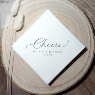Cheers Cocktail Diagonal Wedding Bar Napkin