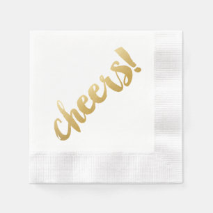 Cheers! Cocktail Napkins - Gold