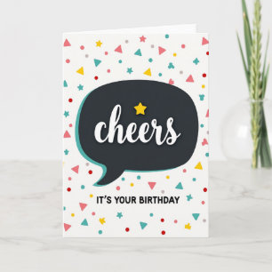Cheers Confetti Birthday Card