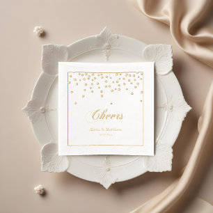 Cheers Confetti Wedding Anniversary Foil Napkins