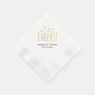 Cheers confetti wedding napkin