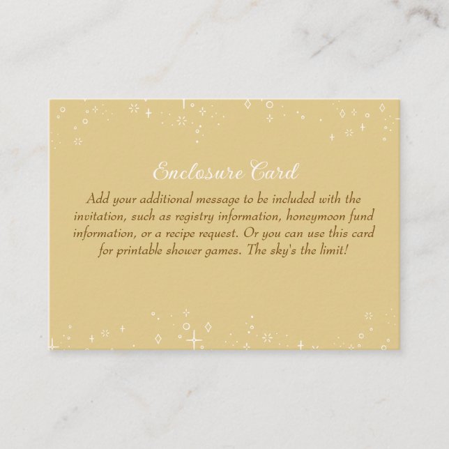 Cheers Couples Coed Wedding Shower Enclosure Card (Front)
