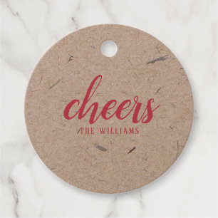 Cheers Custom Holiday Christmas Sticker or Labels
