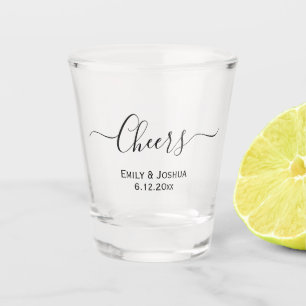 Cheers Custom Personalized Wedding Party Favour Shot Glass
