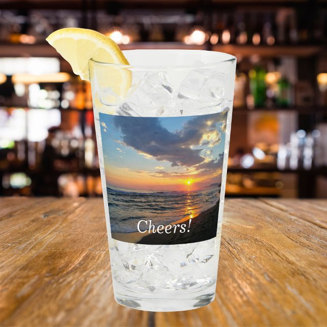 Cheers Custom Photo and Text Personalized Glass (Creator Uploaded)