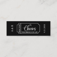 Cheers Drink On Us Wedding Drink Ticket Voucher