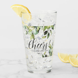 Cheers Elegant Green Botanicals Glass