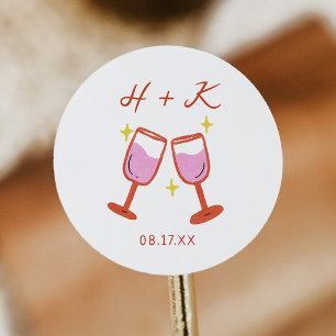 Cheers Engagement Party Wedding Favour Classic Round Sticker