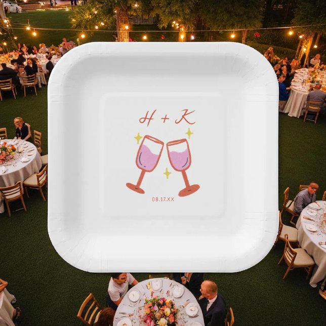Cheers Engagement Party Wedding Paper Plate (Creator Uploaded)