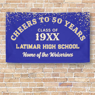 Cheers!! Festive 50th Class Reunion Party banner